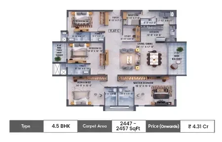 4.5 BHK 2447_2457  SqFt