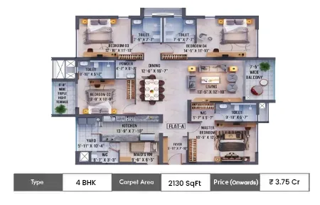 4 BHK - 2130  SqFt